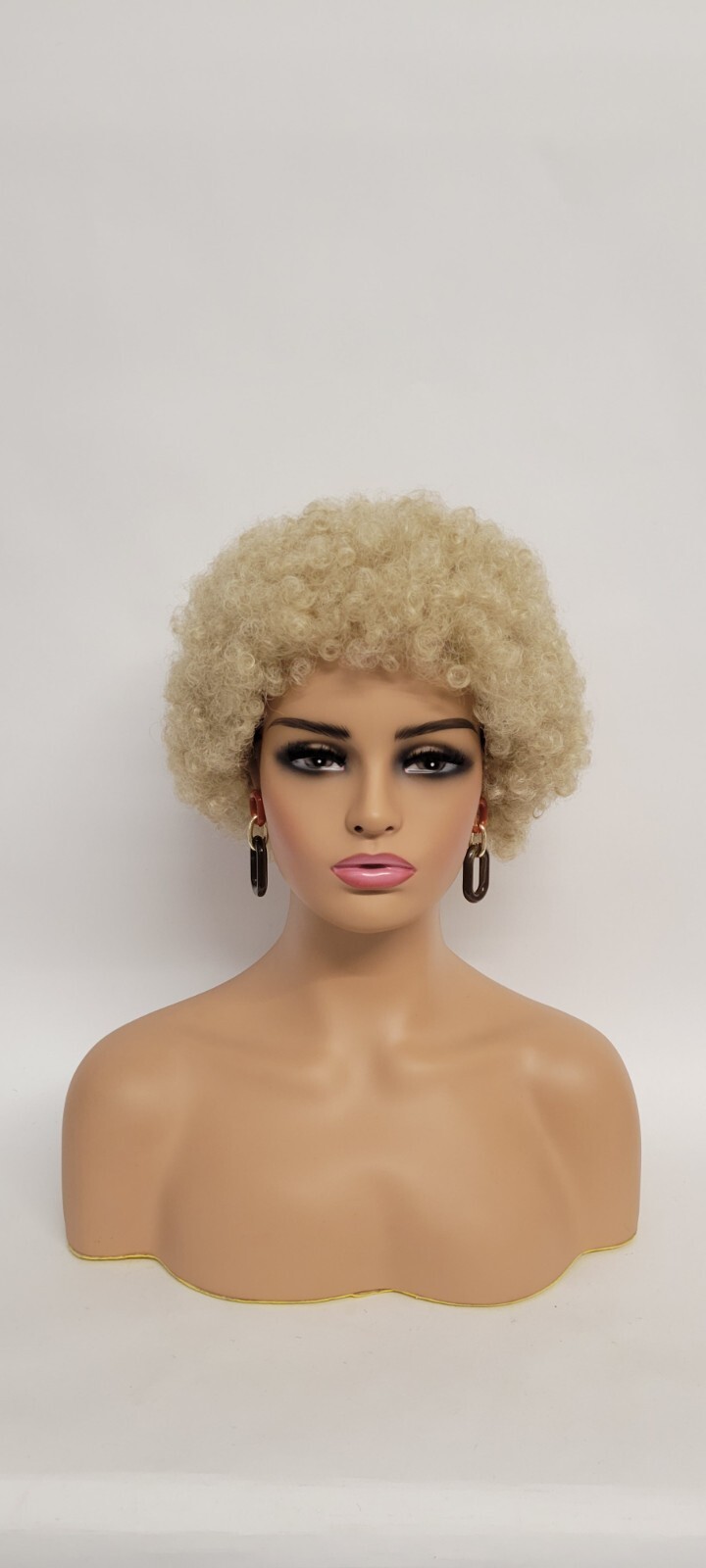 Blonde Short Afro Wigs for Black Women Curly Kinky Retro MADE INJAPAN #eleara