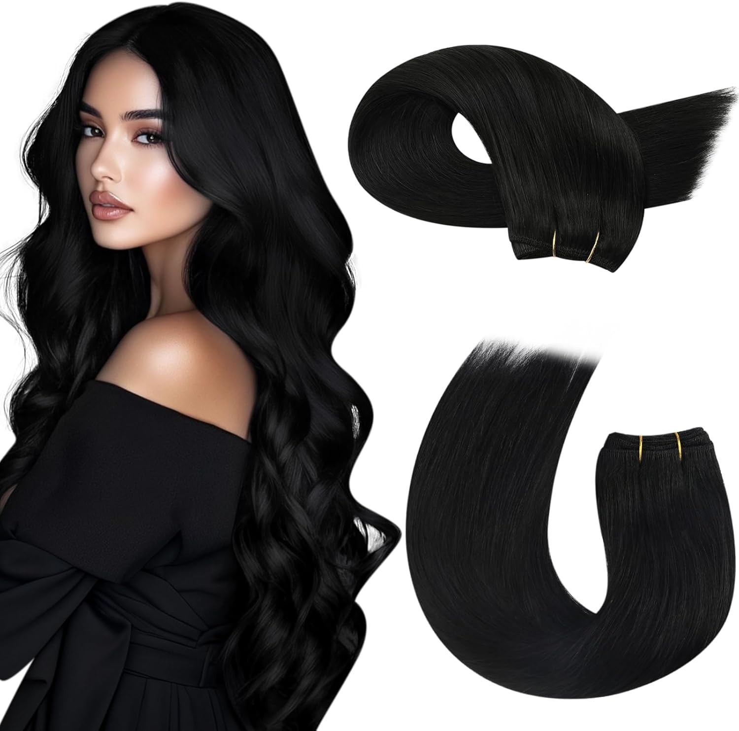 Thick Weft Real Human Hair Extension Full Head Human Hair Remy Weave Colored