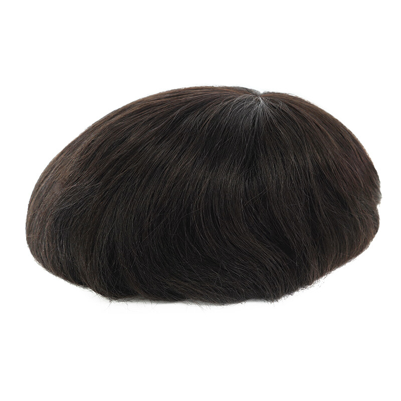 Mens Toupee Human Hair System Diamond Net Injection Skin Straight Hair Pieces#NC