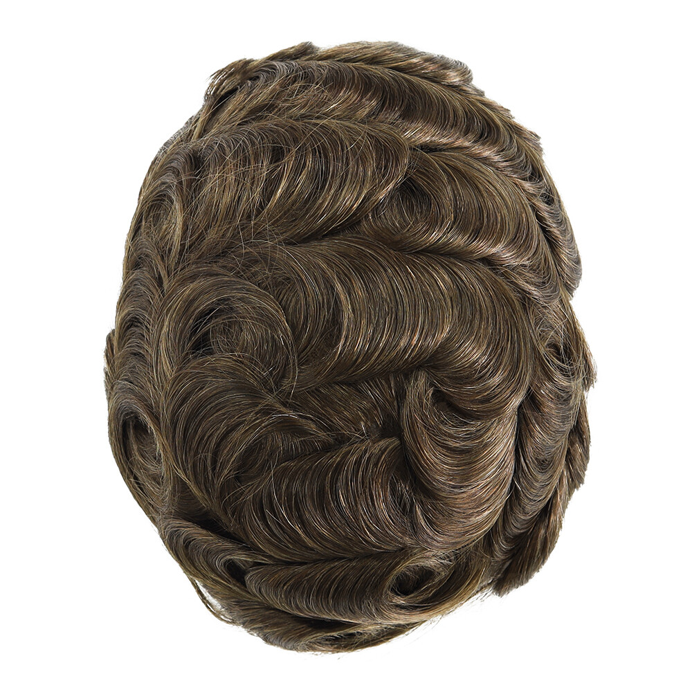 Toupee Mens Human Hair Ultra Thin Skin 0.05mm Hairpieces System Replecement Wigs