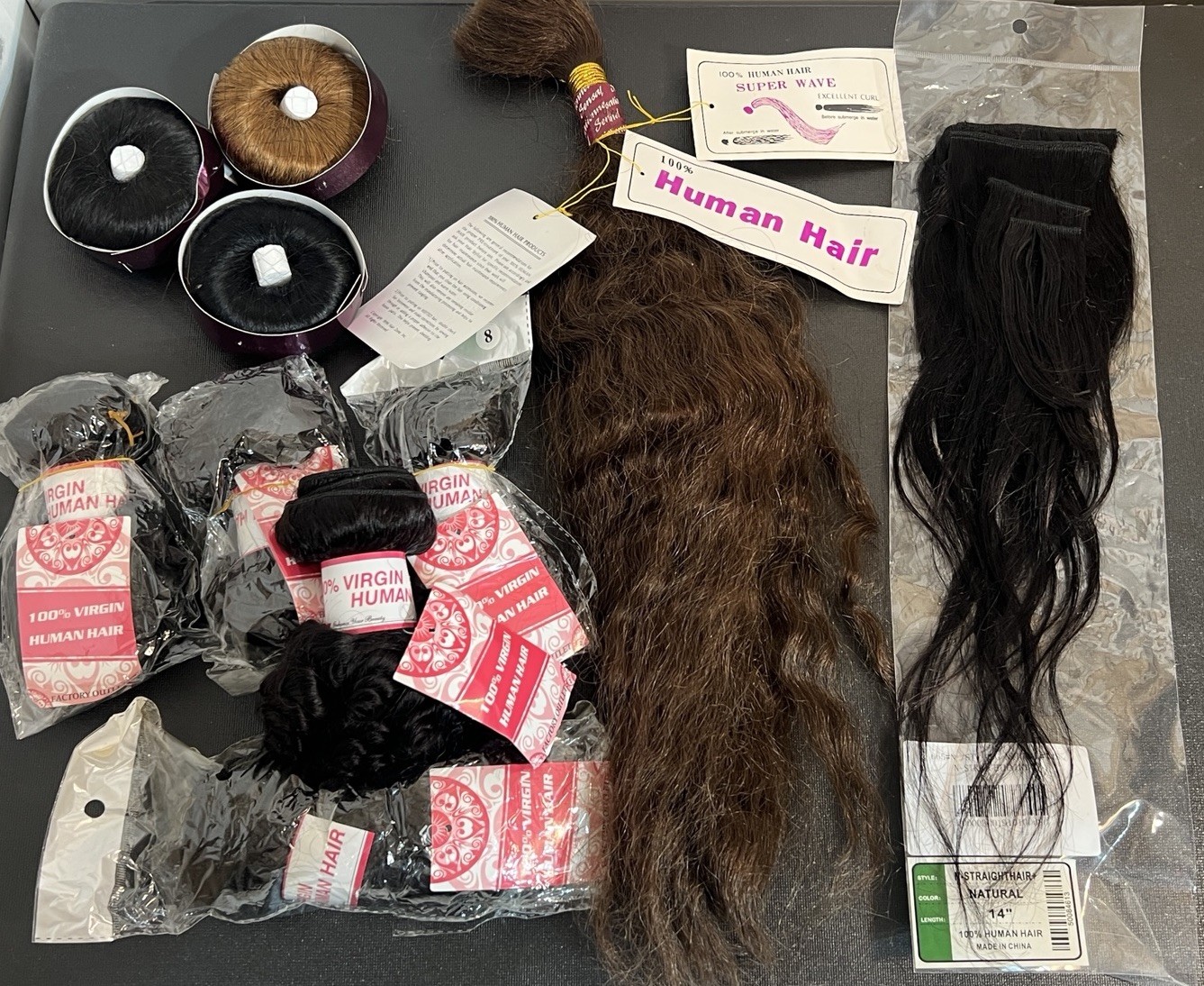 Huge Hair Extensions Lot 40+ Pcs Mixed Virgin Human Hair Crochet Braids Outre