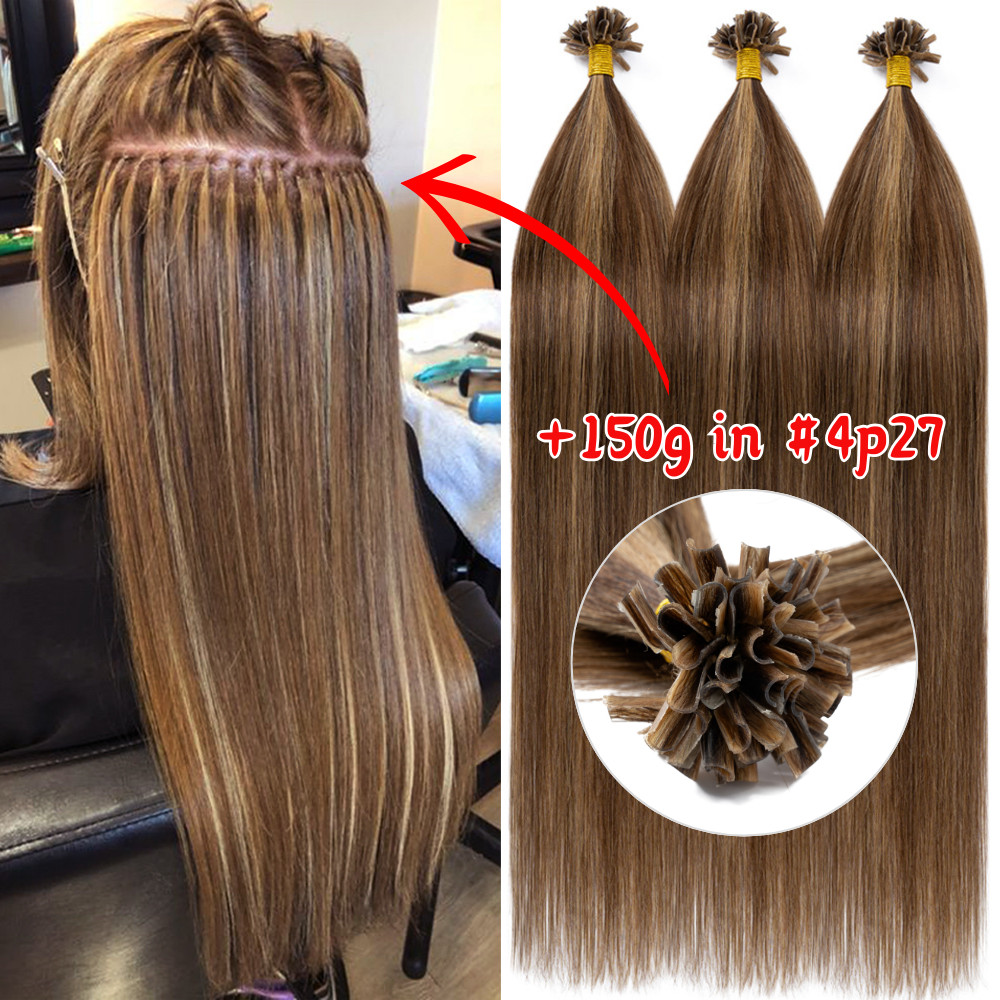 200S Thick Nail U Tip Russian Pre Bonded Keratin Remy Human Hair Extensions 1g/s