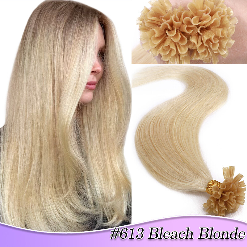300S Nail U Tip Russian Remy Human Hair Extensions Glue Fusion FULL HEAD THICK