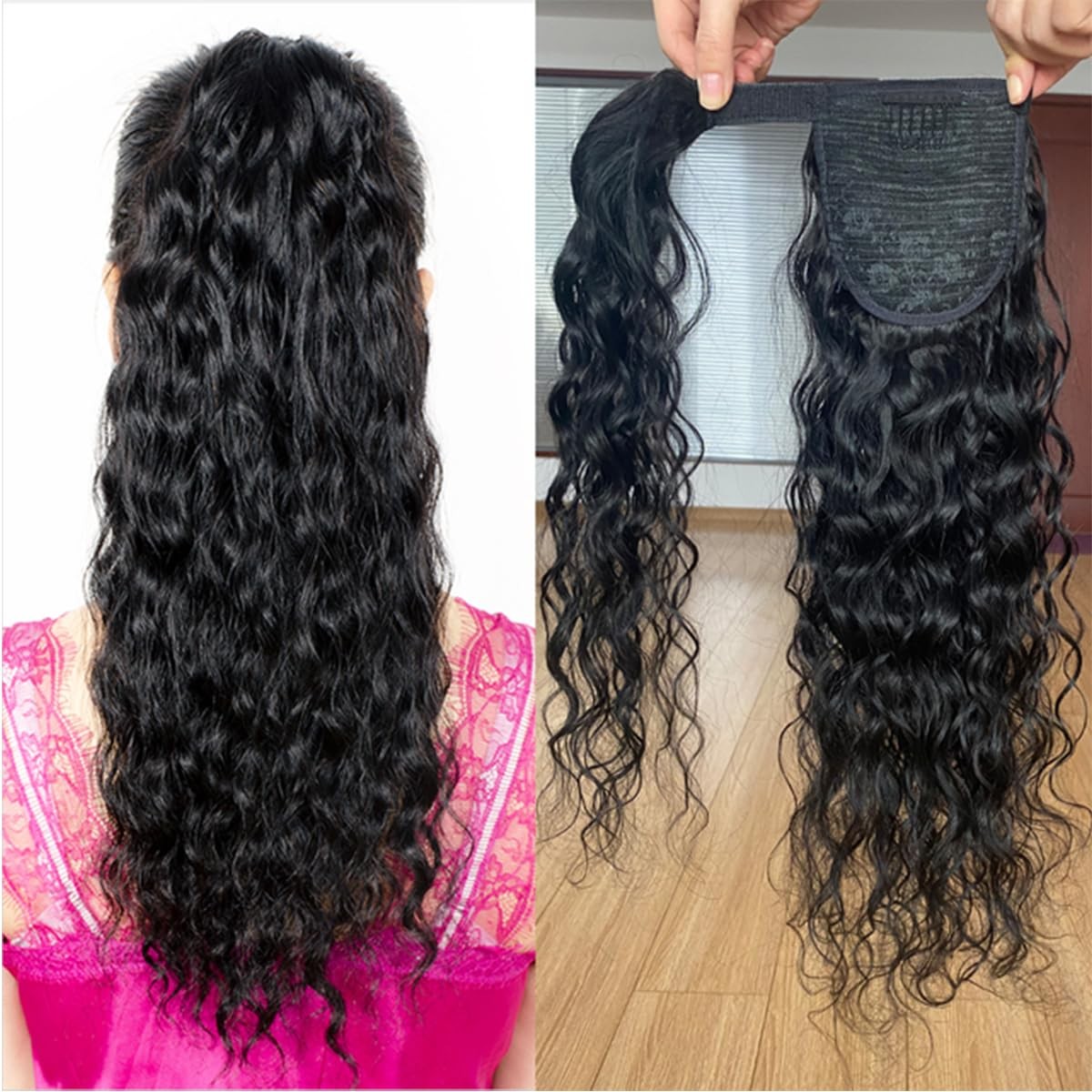 Wrap Around Corn Wave Ponytail Hairpiece for Women Girls Corn Curly Ponytails…