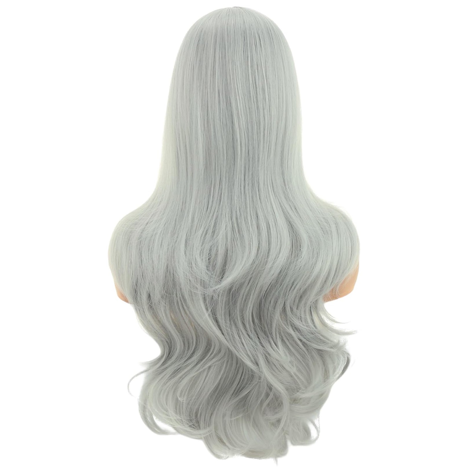 Silver Wigs Long Wavy Wig for Women Natural Curly Gray Heat Resistant Synthet…