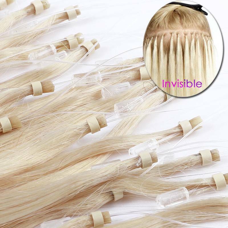 300S THICK Russian Human Remy Loop Micro Ring Tips Beads Hair Extensions Blonde
