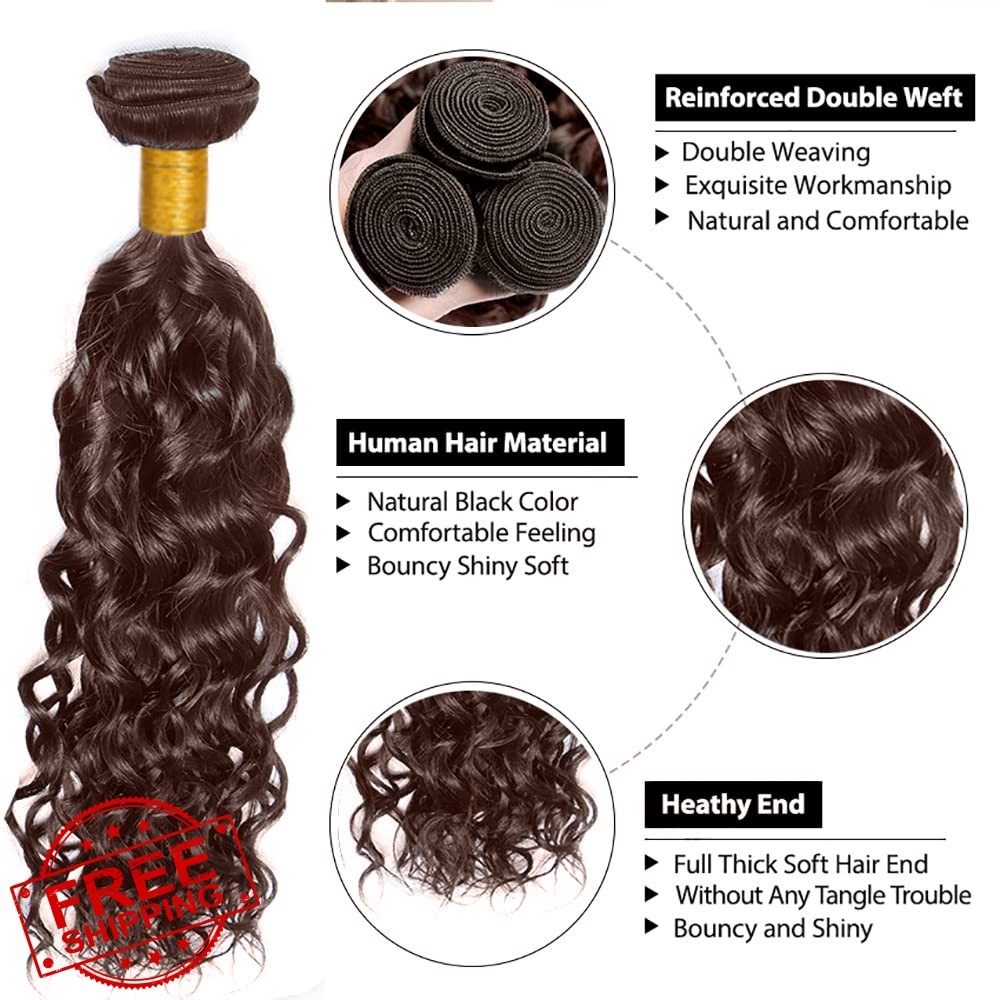 FuivJuix Water Wave 14 16 18 Inch #4 Brown Bundles