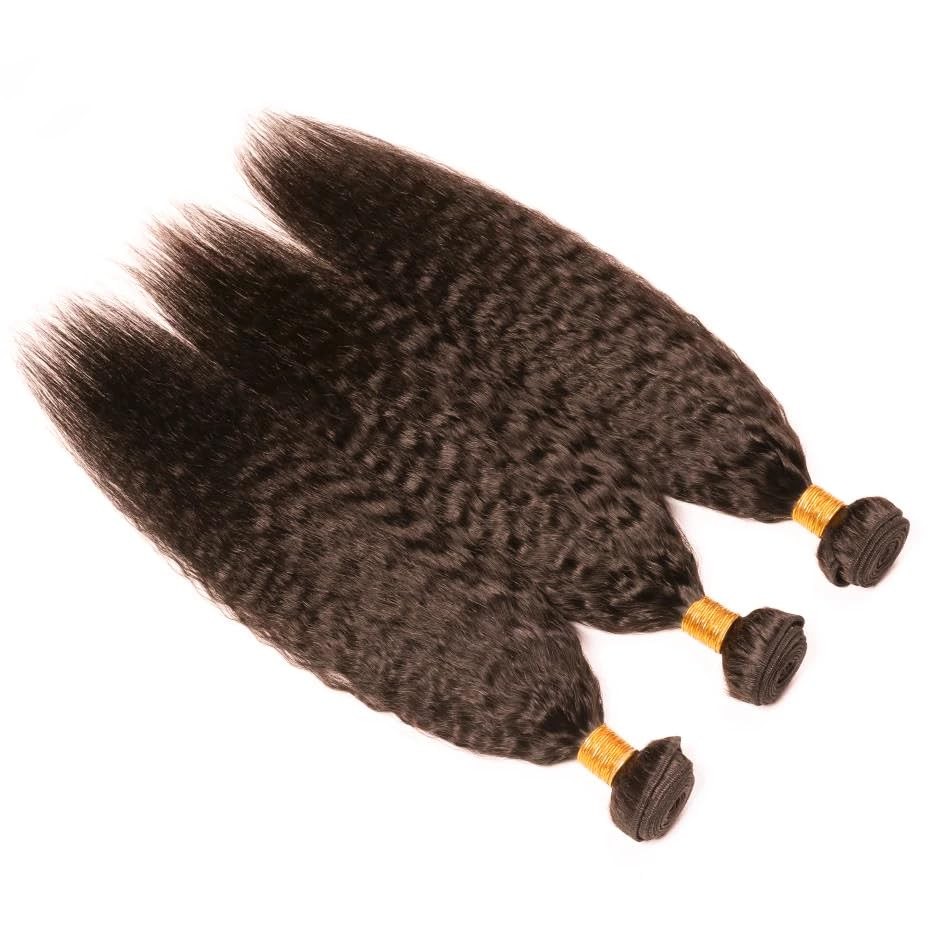 Suhkrpt 22 24 26 Inch Color 4 Bundle Dark Brown Yaki Straight Human Hair