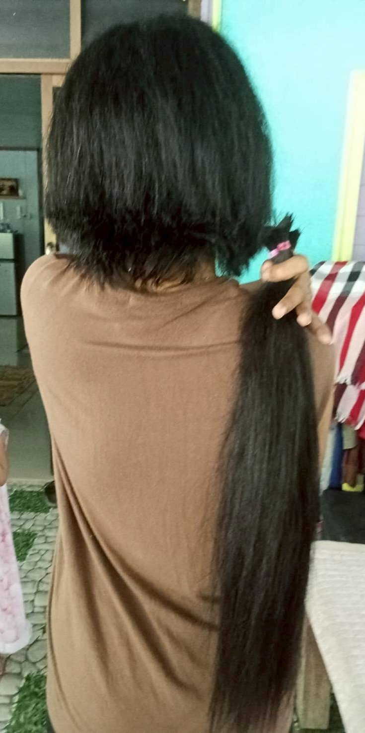 1550 Raw Human Hair Ponytail Natural Black Straight 22 Inch 70g Unprocessed