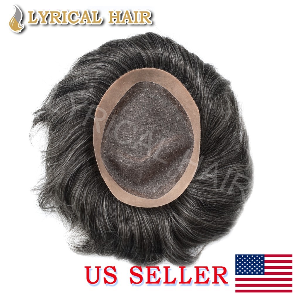 Lyrical Hair Mens Toupee Fine Mono Lace Human Hair System Monofilament Hairpiece