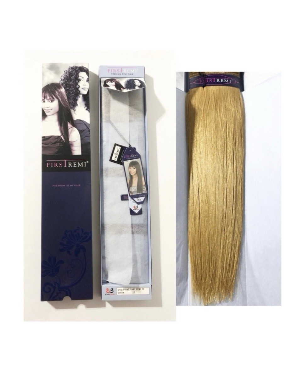 Bobbi Boss First Remi Premium Human Hair, 12” NEW, Prime Yaky Remi, Color – 27