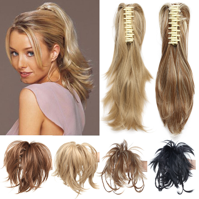 Layered Bendable Claw Clip Pony Tail Clip in Hair Extension Ponytail Extensions