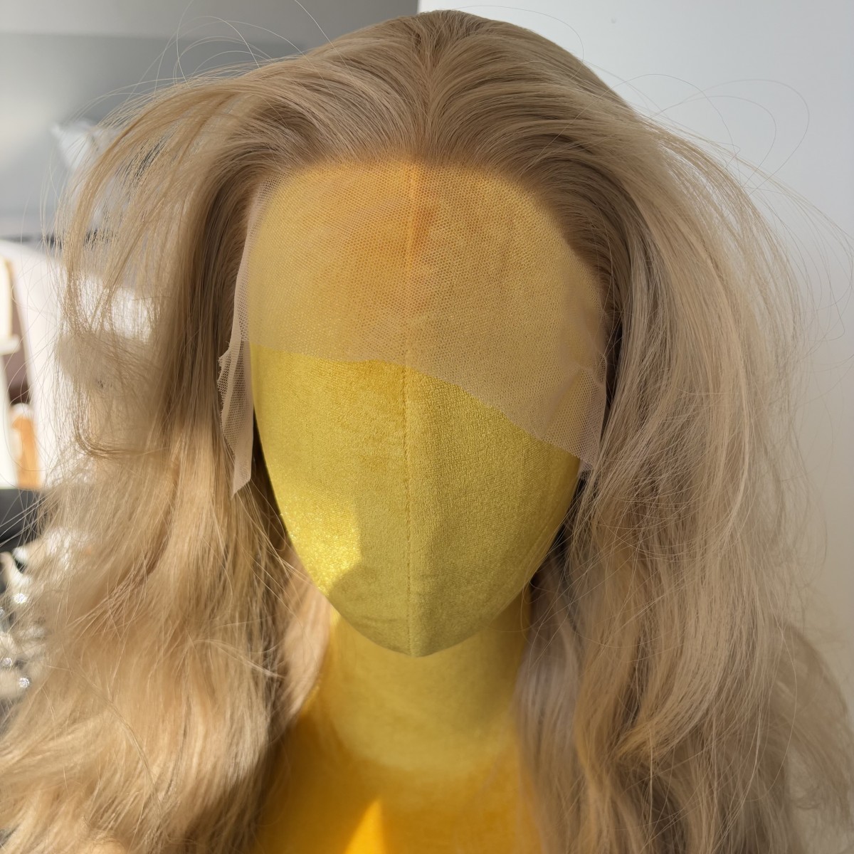 Women Lace Front Wigs Mixed blonde Long Wavy Heat Resistant Synthetic Hair