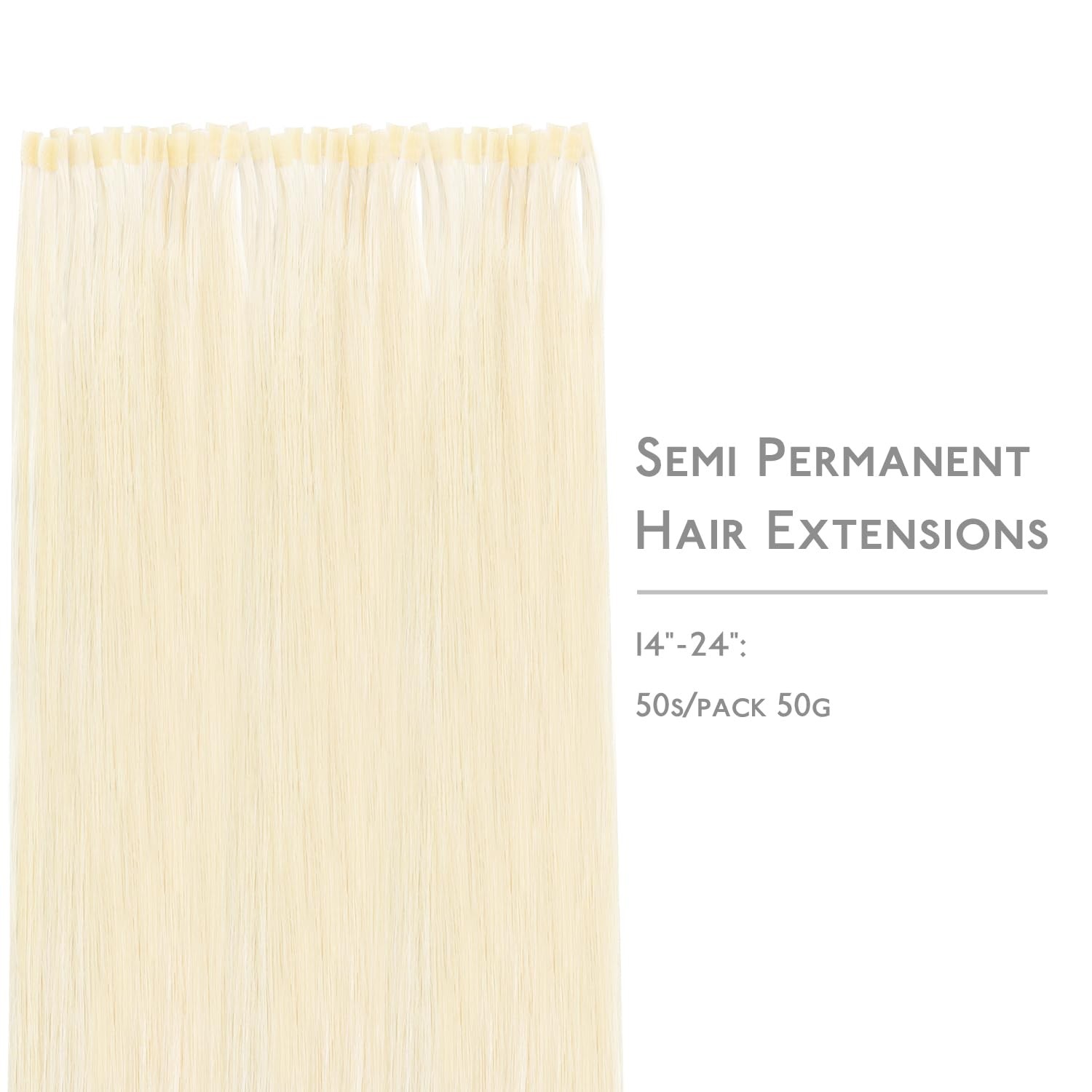 Wennalife U Tip Hair Extensions Human Hair 50G 50S 14 Inch Platinum Blonde Remy