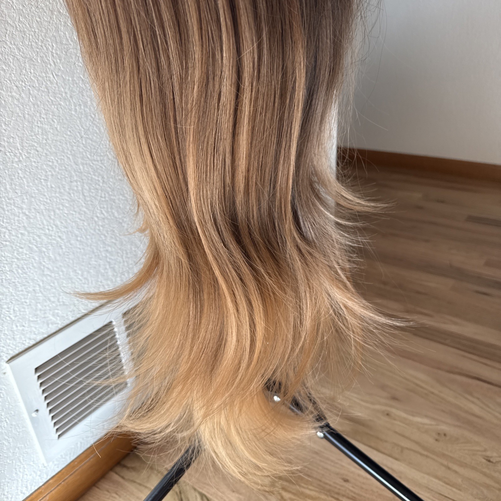 New Trend Wigs 33” Rooted Med Brown With Light Tips Highlights 60