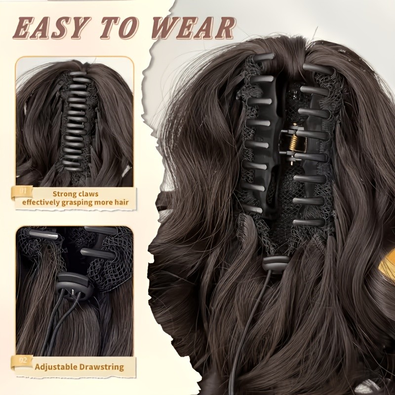 Natural Blend Fluffy Curly Claw Hairpiece fits School Daily Casual Hairstyle Use