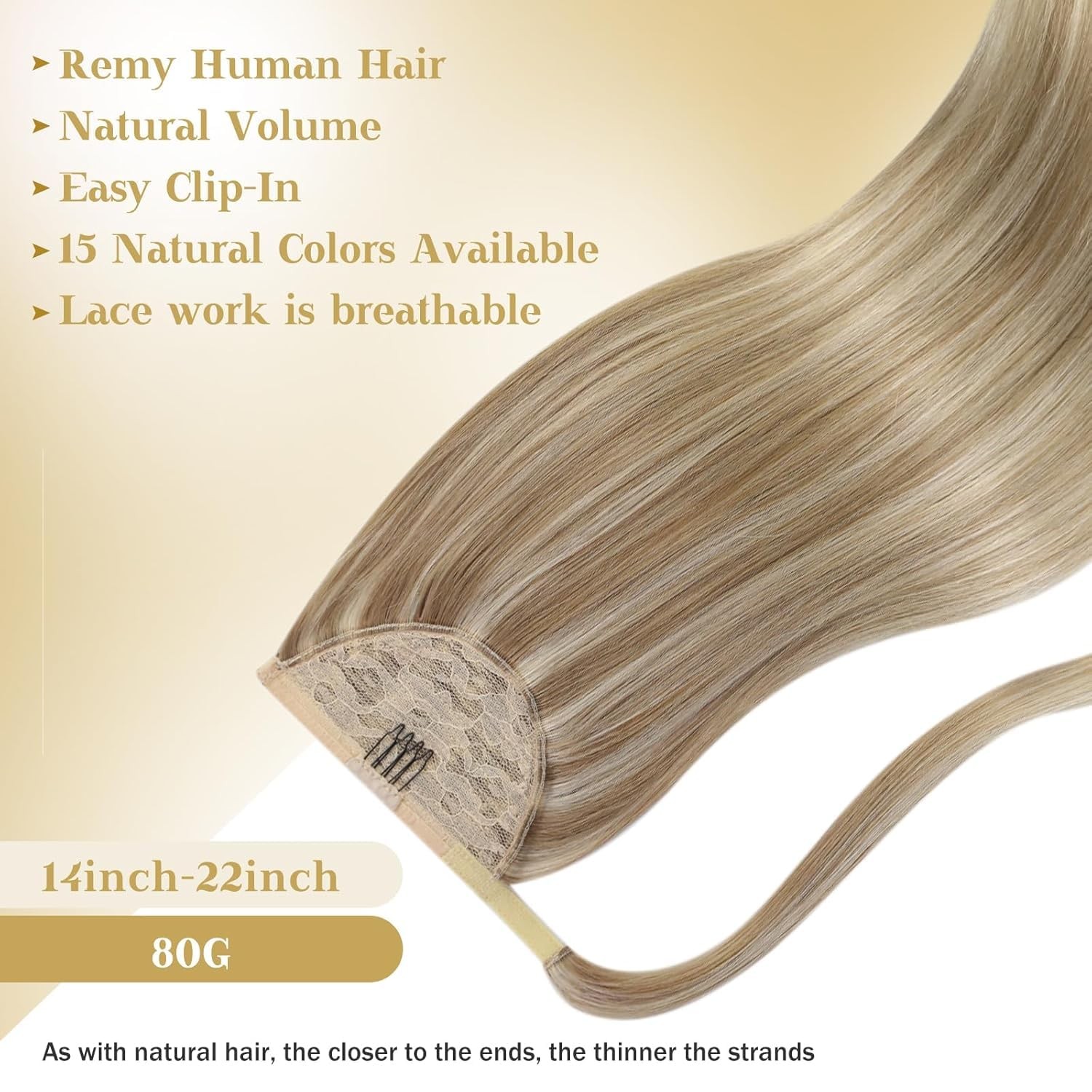 Sunny Hair PONYTAIL 20in Dark-Light Blonde Hair Extensions – P16-22_20_80G