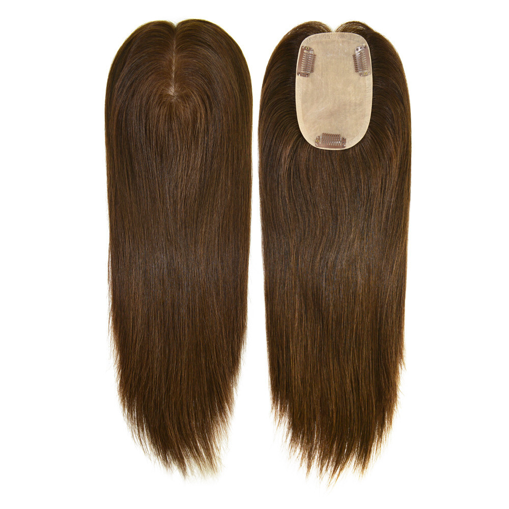 Topper for Women Human Cuticle Remy Hair Silk Top Mono Piece Long Hair 15” TP35