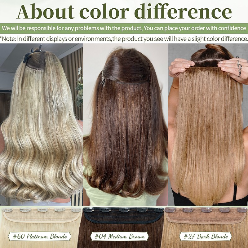 CLEARANCE Clip in on One Piece Real Remy Human Hair Extensions Full Head Thick