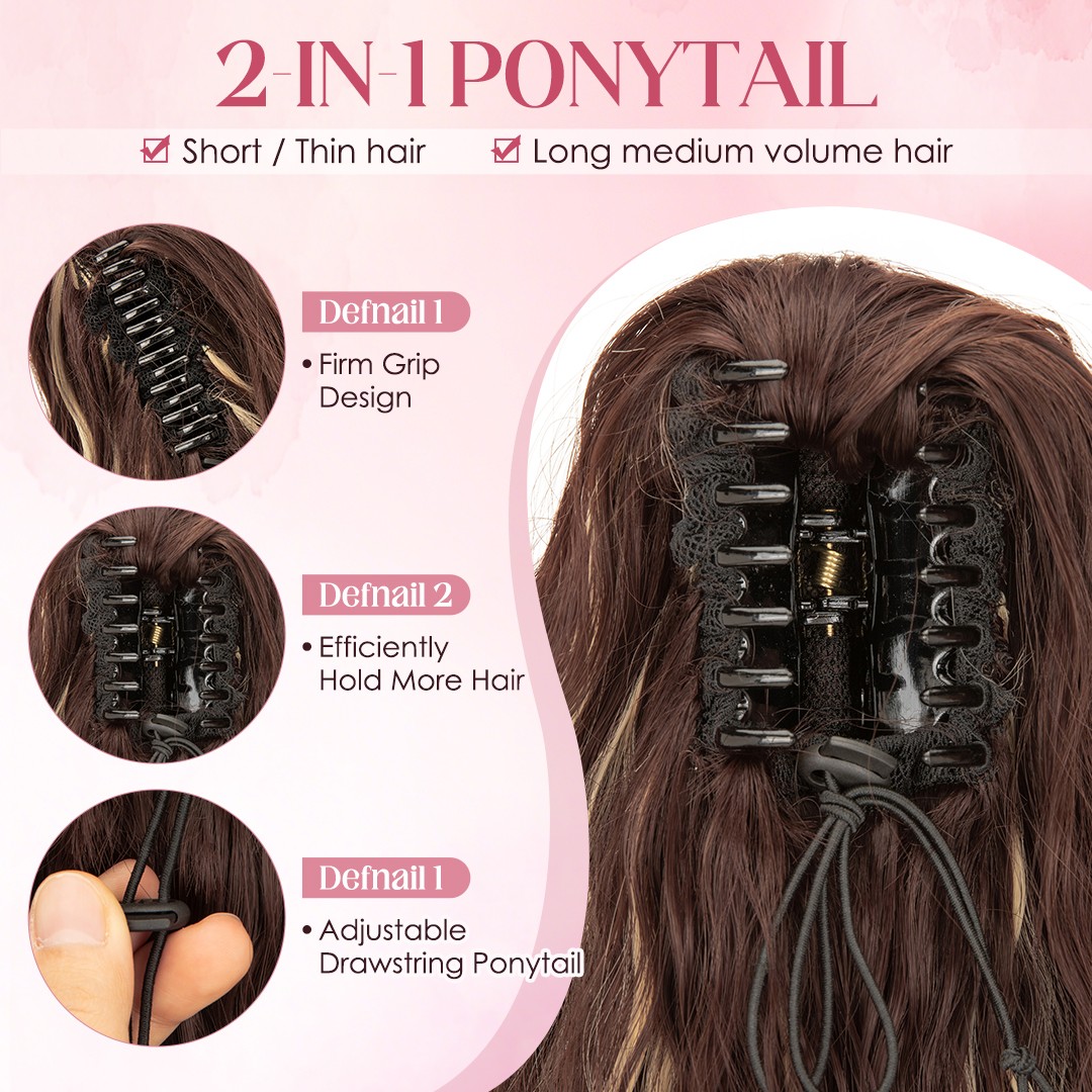 Mega Long & Thick 30″ Fluffy Messy Loose Wave Claw Clip Ponytail Hair Extensions