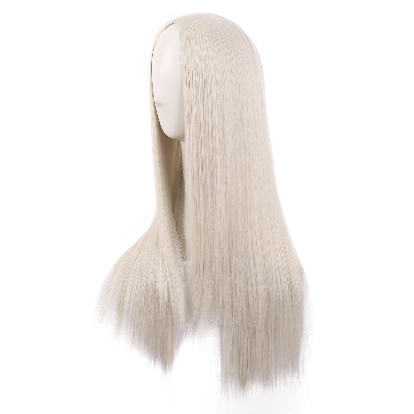 28 Inch/70 cm Women Special Long Straight Synthetic Wig (Platinum Blonde)