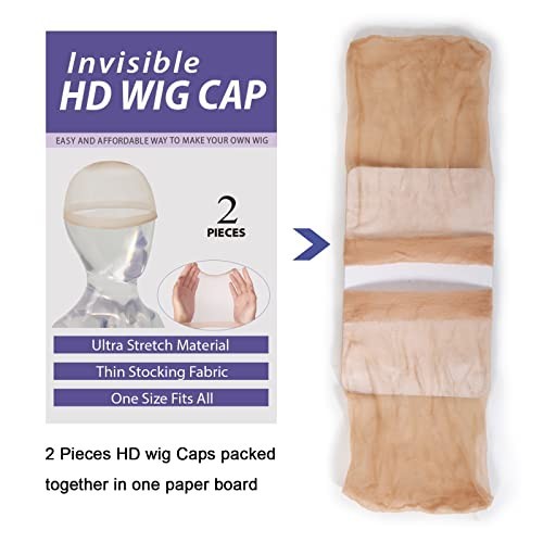 20 PCS Transparent HD Wig Caps for Lace Front Wigs – Super Soft & Breathable Acc