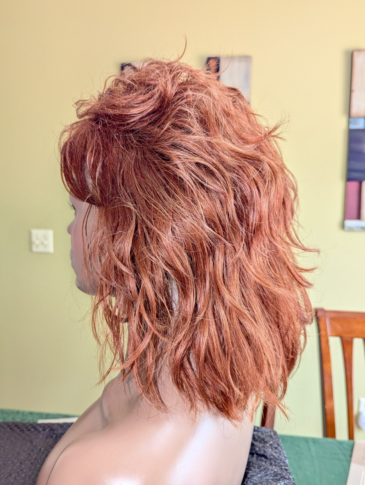 100% Human Hair Wig Light Arburn #30 Loose Wave Layered Cut Medium Cap 5-7″