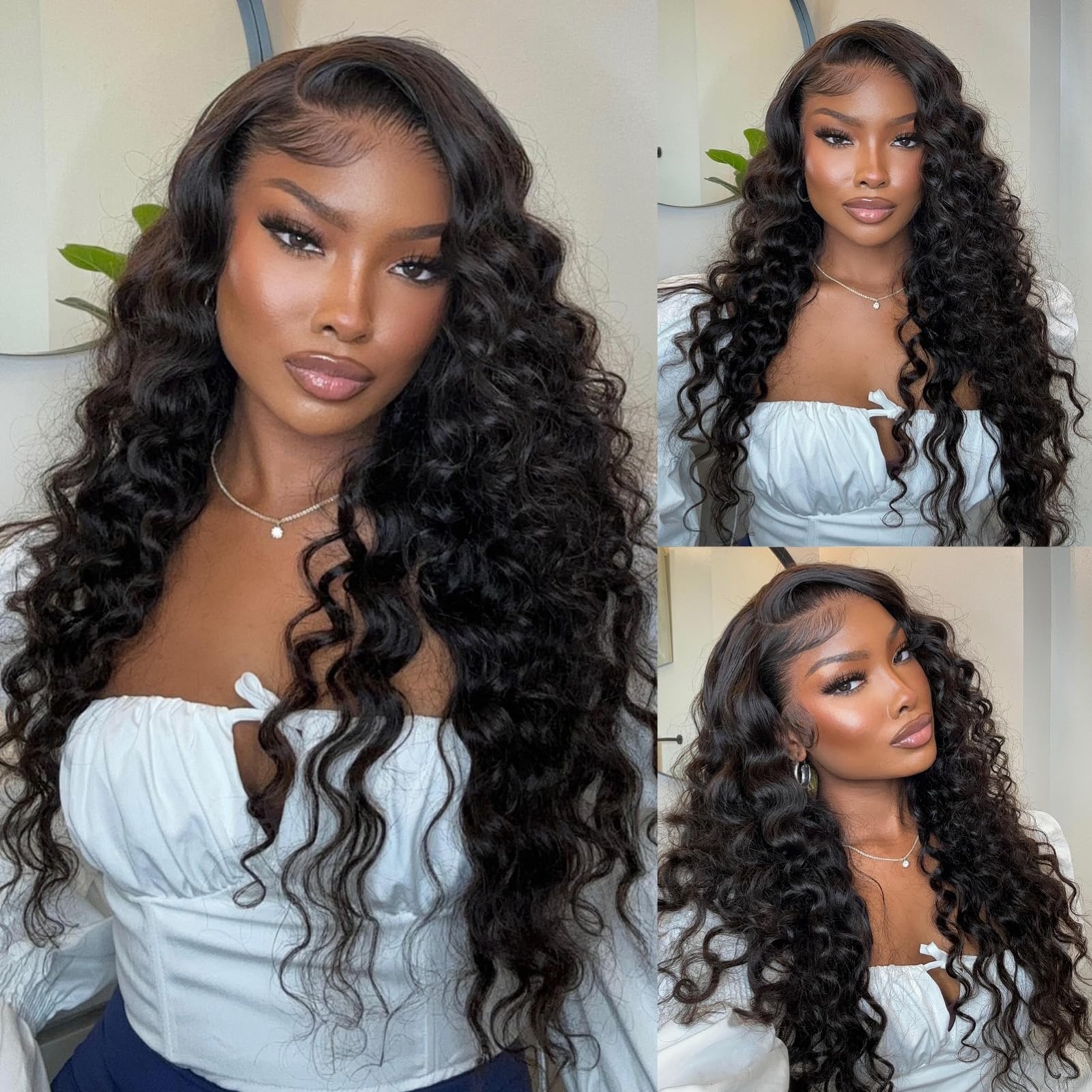 28″ 13×6 Loose Wave HD Lace Front Wig – 200% Density Real Human Hair, Pre-Plucke