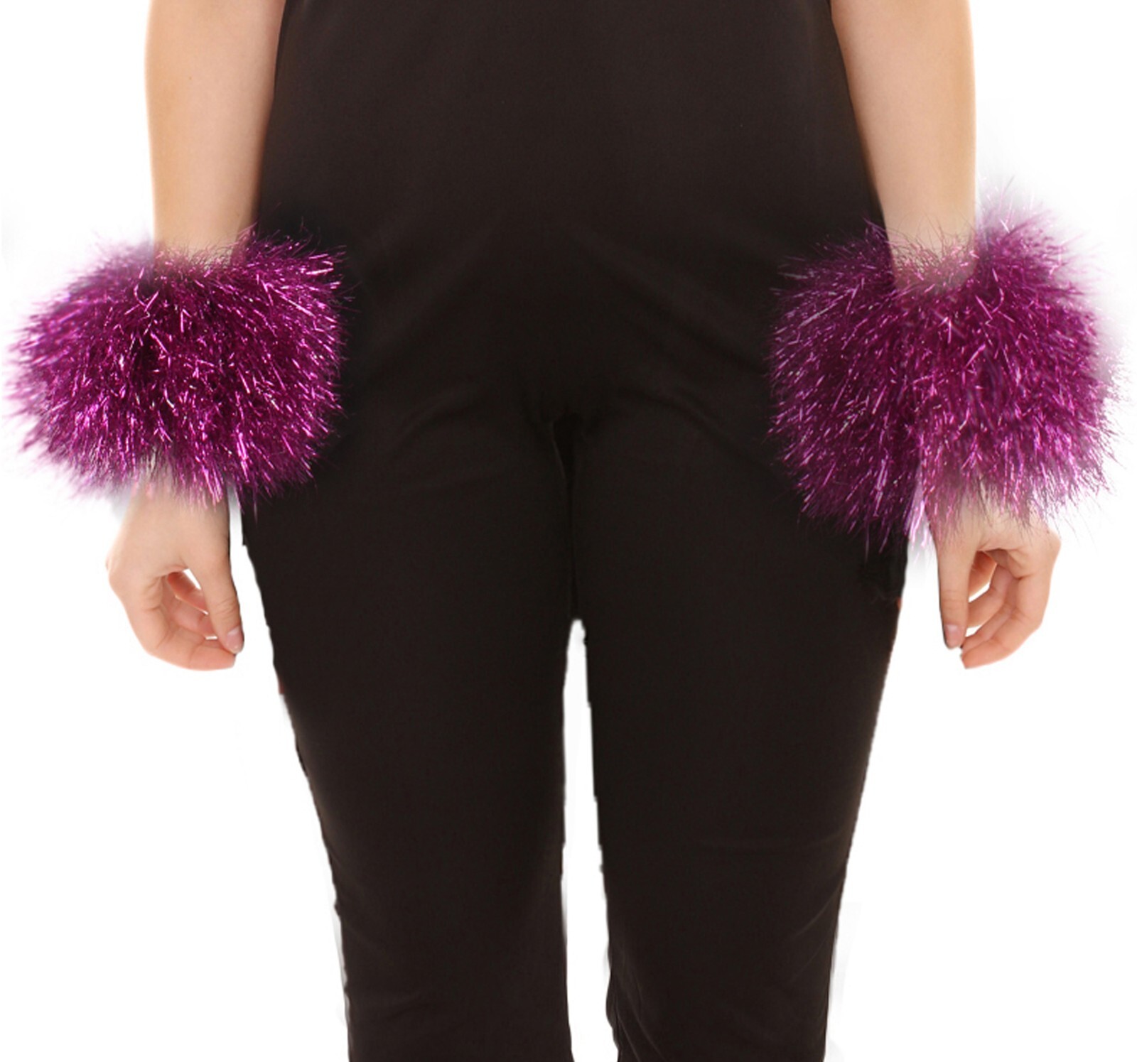 HPO Adult Unisex Tinsel Party Cuffs Set in Multiple Color Options, HA-020