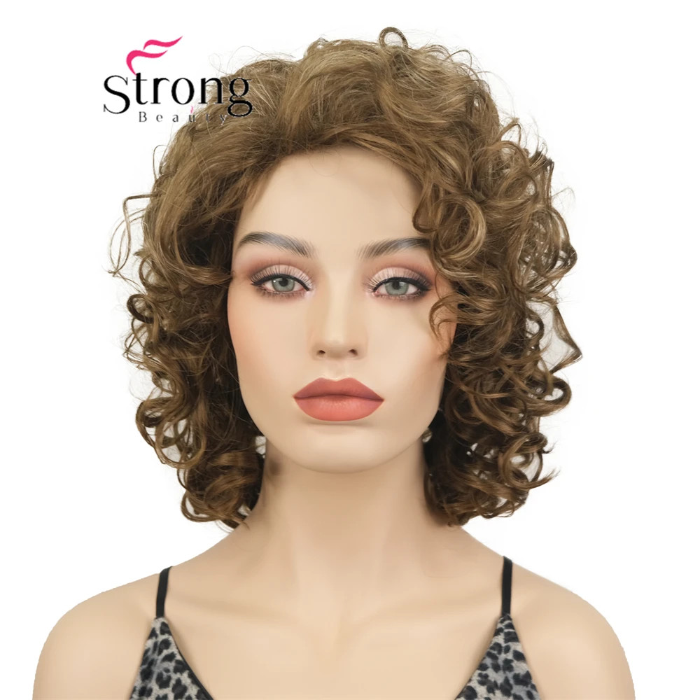 StrongBeauty Short Curly Wig Women Synthetic Natural Looking Daily Party Wigs