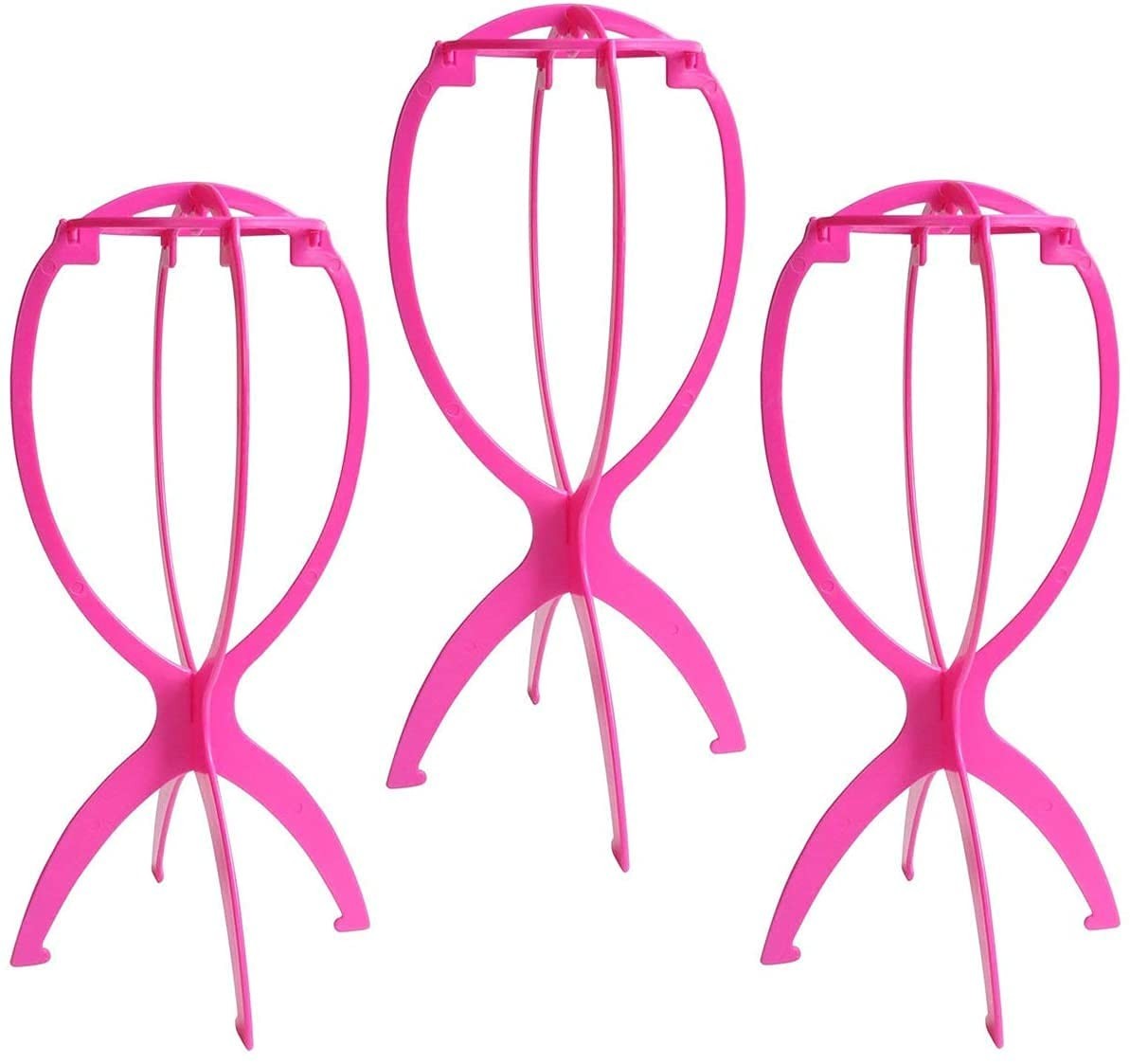 Durable Hot Pink Wig Holder – 3 Packs, Perfect for Travel & Organization