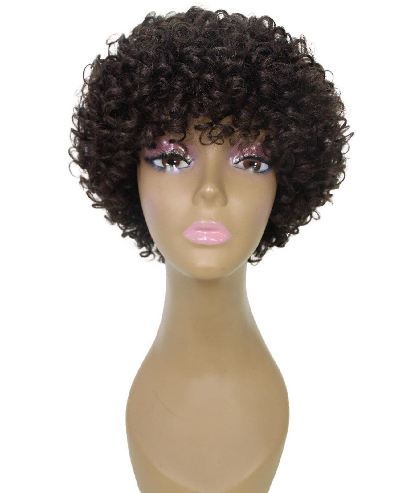 LUXLUXE Trisha Curly Pixie 9.5 in Long Full Wig No Lace Wig, BFH-0003