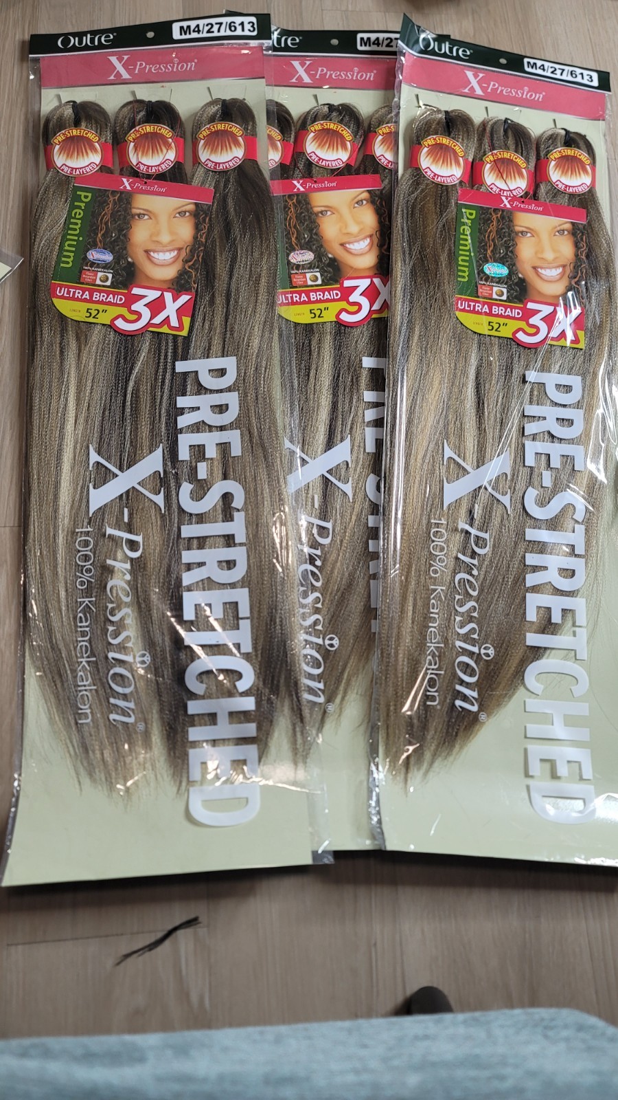 3 Pack Pre Stretched Braiding Hair 9X 52″ COLOR M2/27/613 X-Pression Outre