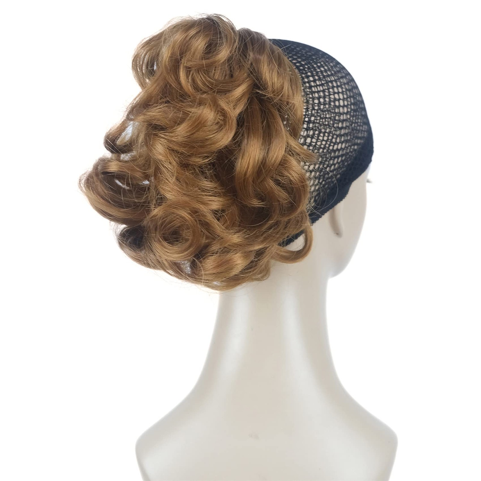 Aimole 6″ Short Curly Synthetic Ponytail Clip in Claw 27 Strawberry Blonde