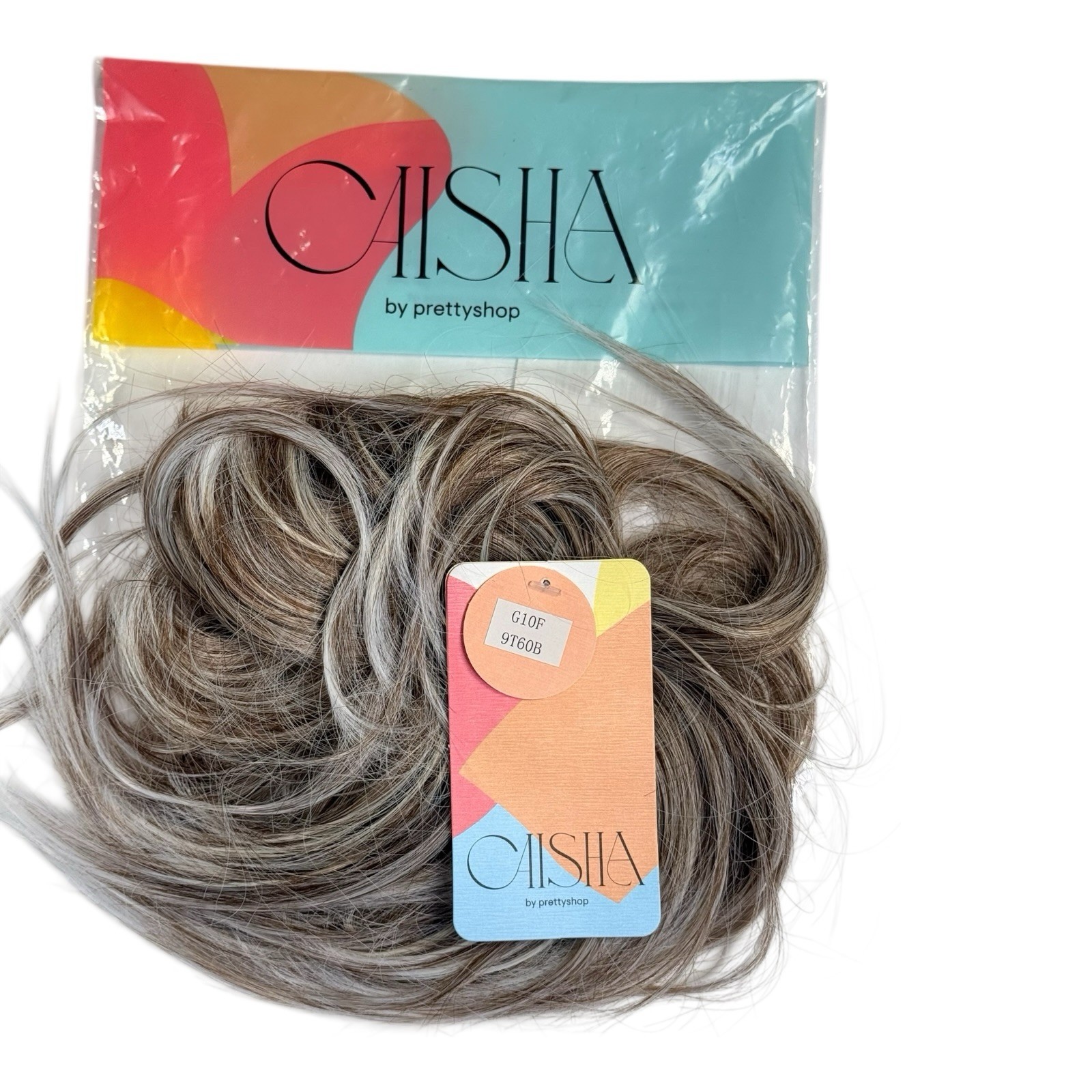 Caisha XXL Gray Mix Scrunching Updo Slightly Wavy Messy Bun G10F NEW
