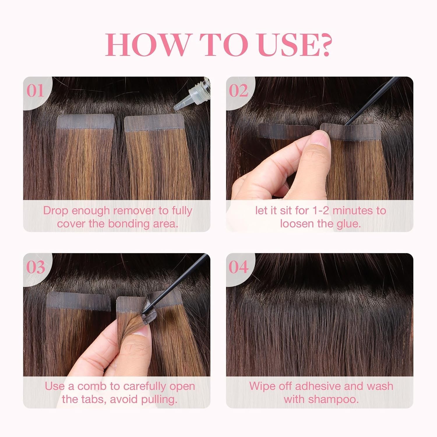 Gentle Solvent-Based Hair Glue Remover 100ml – Effortless Tape-In Extension Care