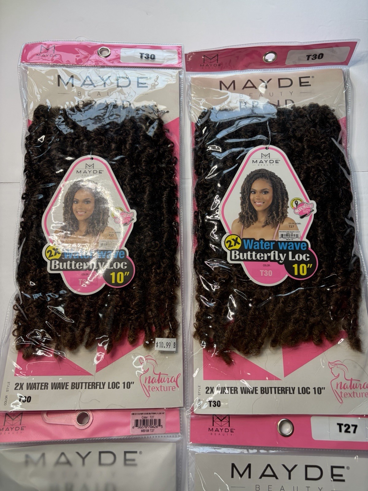Mayde Beauty Braid 2X Water Wave Butterfly Loc 10″ Mixed Lot of 4 Crochet Hair
