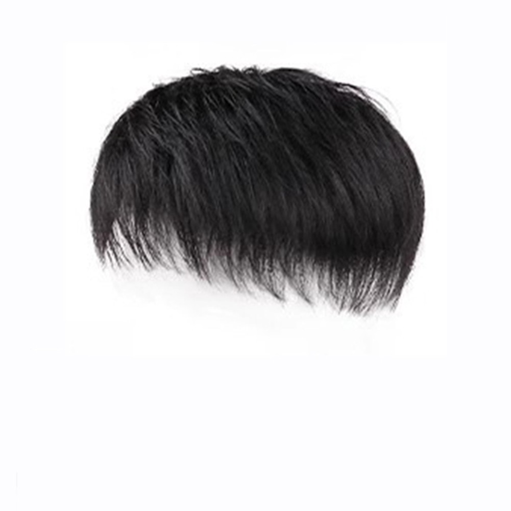 Short Hairpiece Real Human Hair Clip in Tape Hair Pieces Wig Toppers For Men
