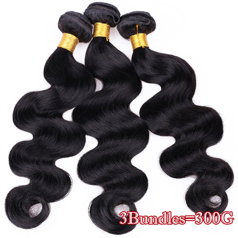 Brazilian 1-4Bundles Human Hair Weave Extensions Real Virgin Straight Weft SALE