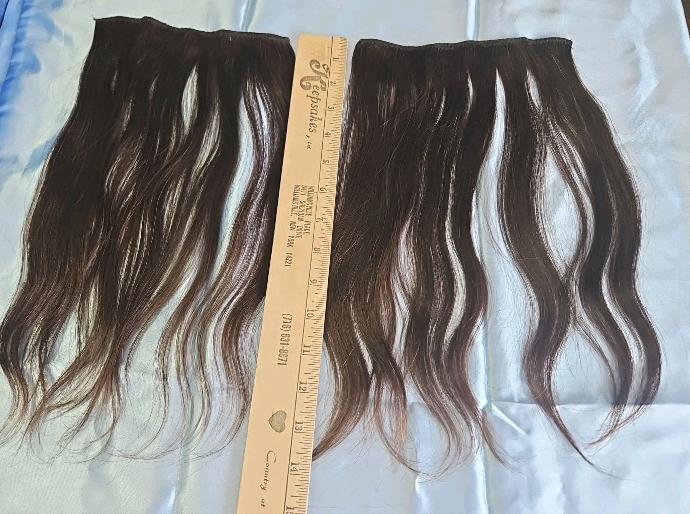 Remy Human Hair Filler Extensions Hair clips, full Set Of 12 Drk Brunette