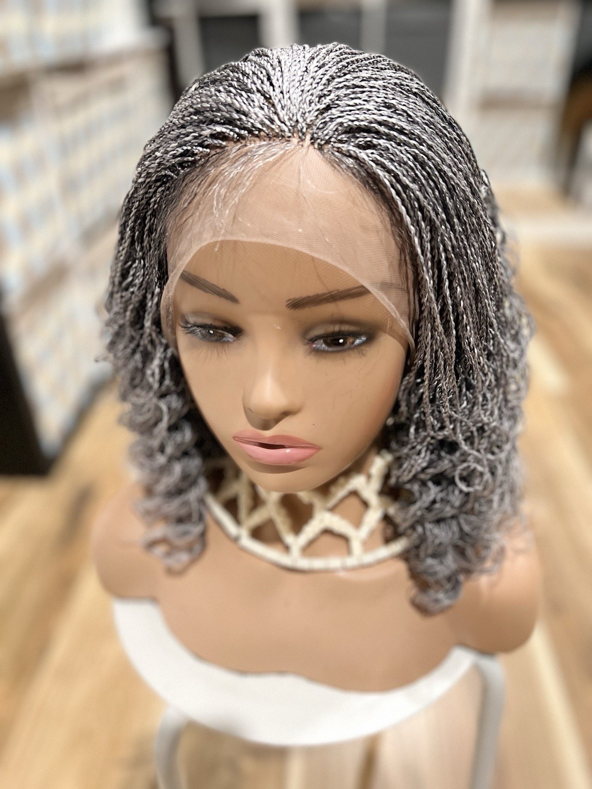 Braided wig: beautiful Handmade braided micro twist wig made on a full lace wig