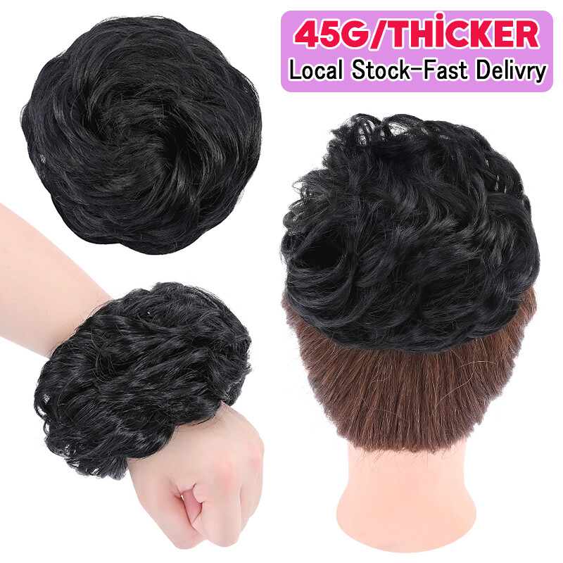 45g One Piece Scrunchie Updo Messy Bun Hairpieces Hair Extension Synthetic Thick