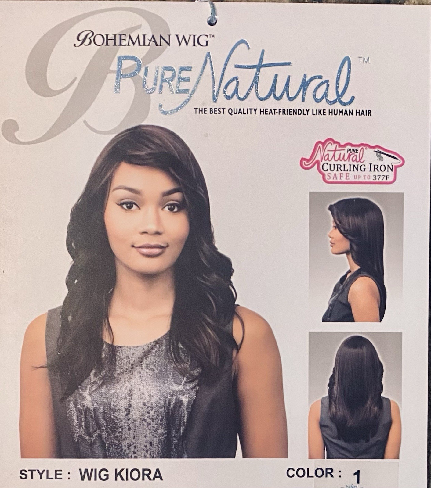 DIANA BOHEMIAN WIG KIORA Color 1B Off Black Pure Natural Like Human Hair NEW
