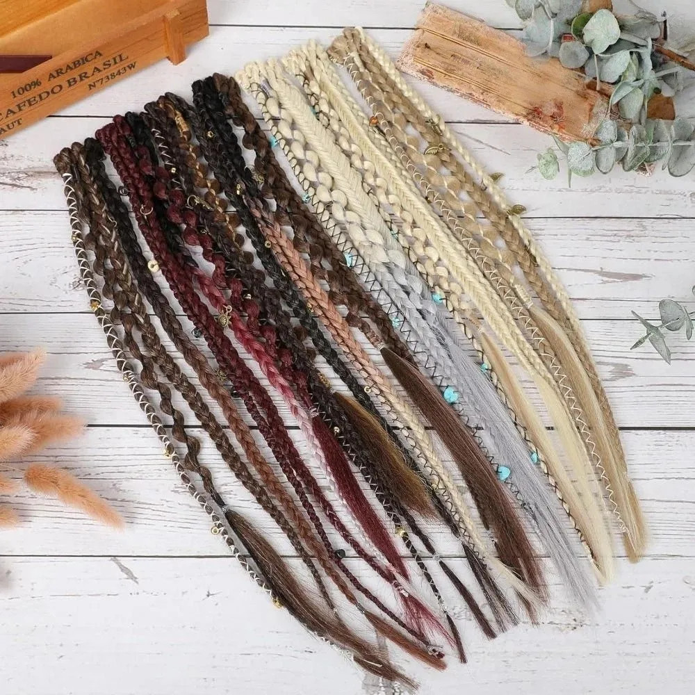 Handmade Bohemia Clip in Synthetic Hair Extensions Long Braid Weaving Clip on