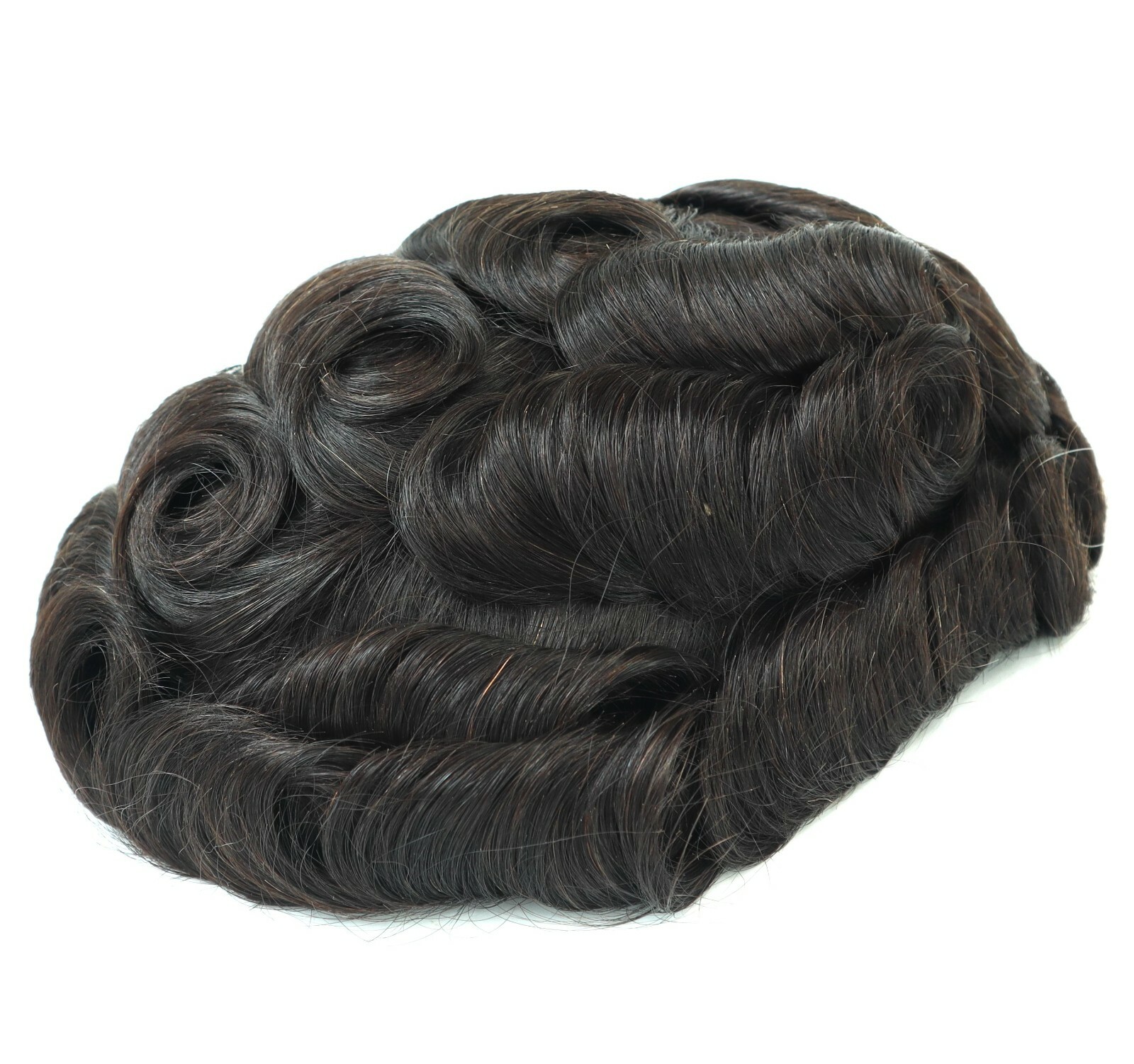 Natural Mens Toupee Human Hair Replacement System Poly Gauze Skin Hairpiece 8×10