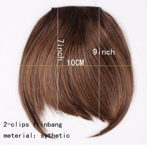 100% Natural Thin Bangs Fringe Clip in Hair Extensions As Human Front Bang Blond