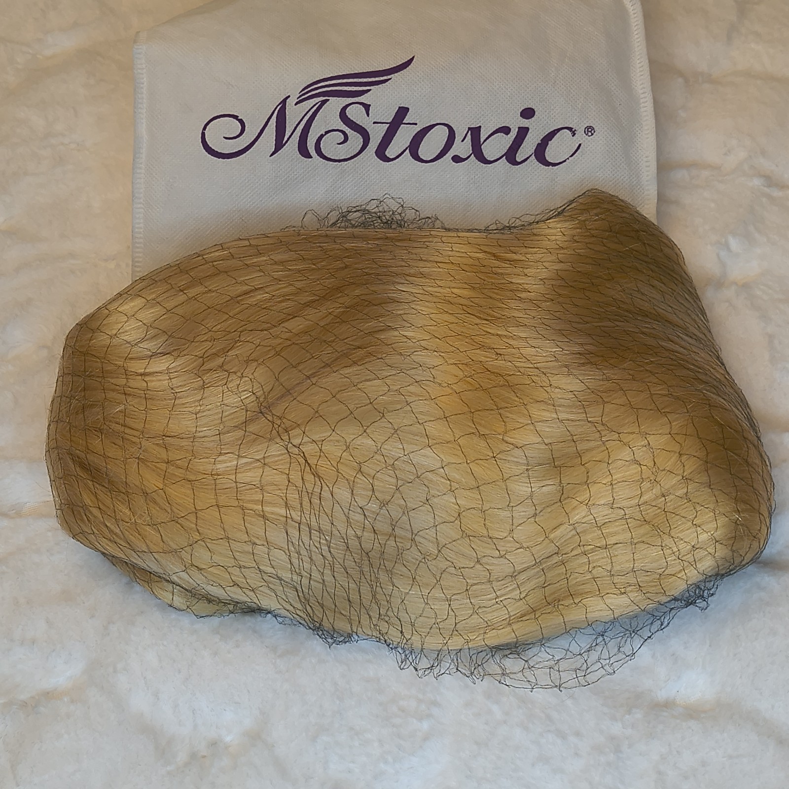 Mstoxic Human Hair Clip-In Wavy Blonde Mono Top Hairpiece Topper 12 in