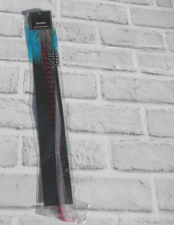 NEW SYNTHETIC FEATHER HAIR EXTENSION (MULTI-COLOR) 15″ LONG #16