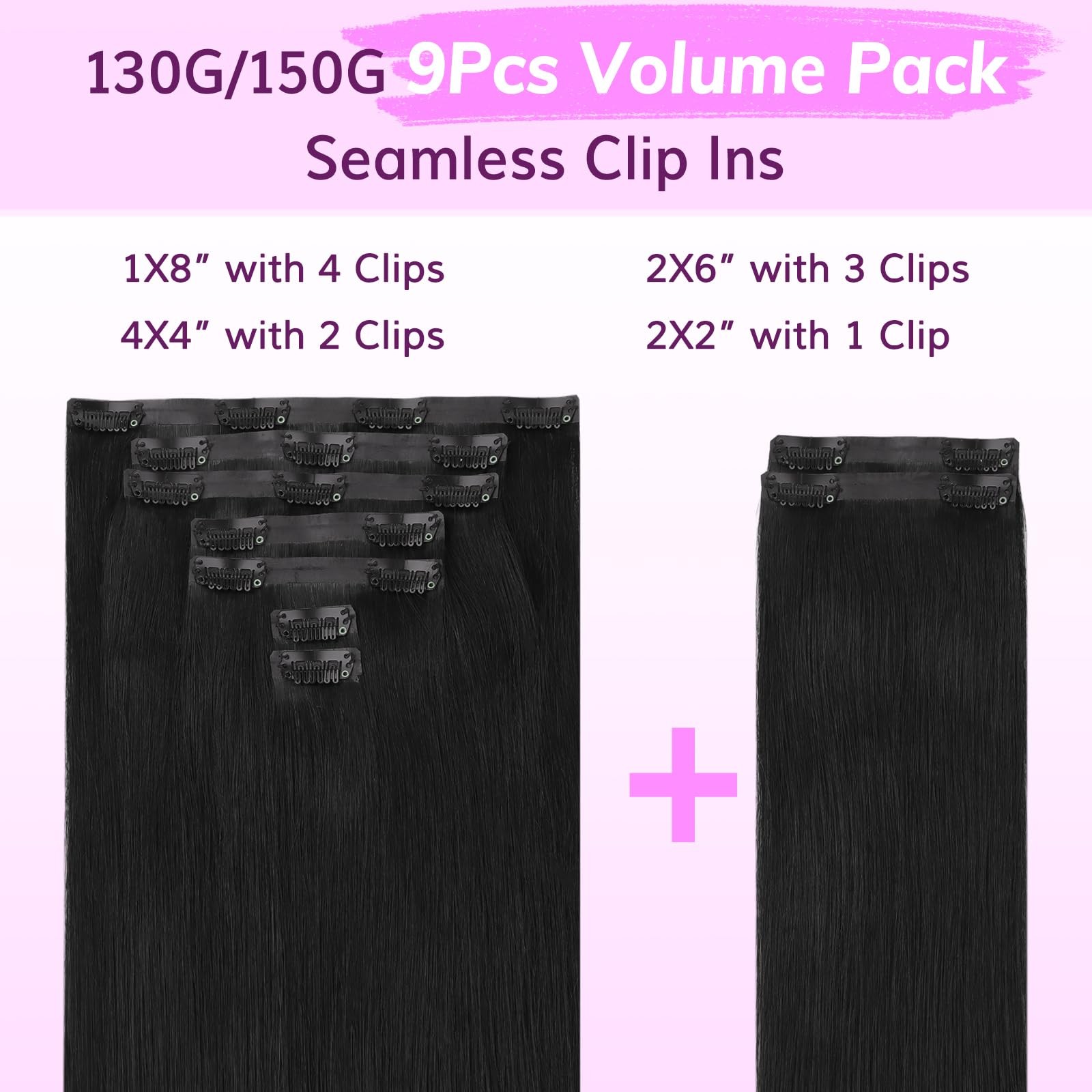 Idn Beauty Seamless Clip In Hair Extensions Human Hair Straight 14 Inch 130G