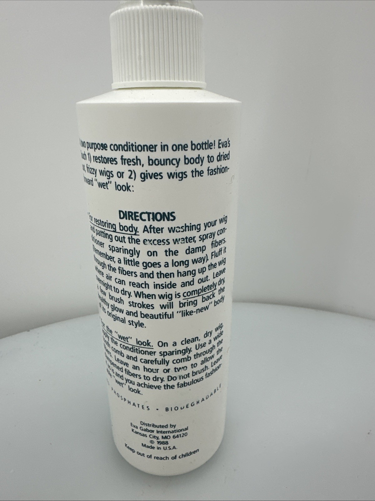 Eva Gabor Eva’s Touch Wig & Hairpiece Conditioner Spray 8oz VTG NOS 1988 Prop